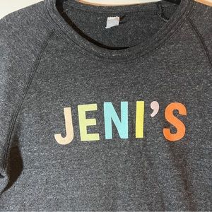 Jeni's ice cream charcoal grey sweatshirt L
